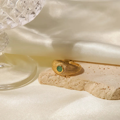 Green Stone Wrap Ring