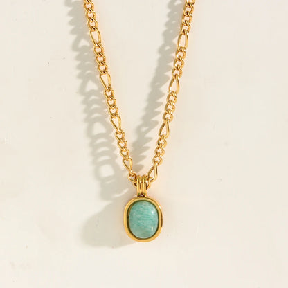 Amazonite Stone Pendant Necklace