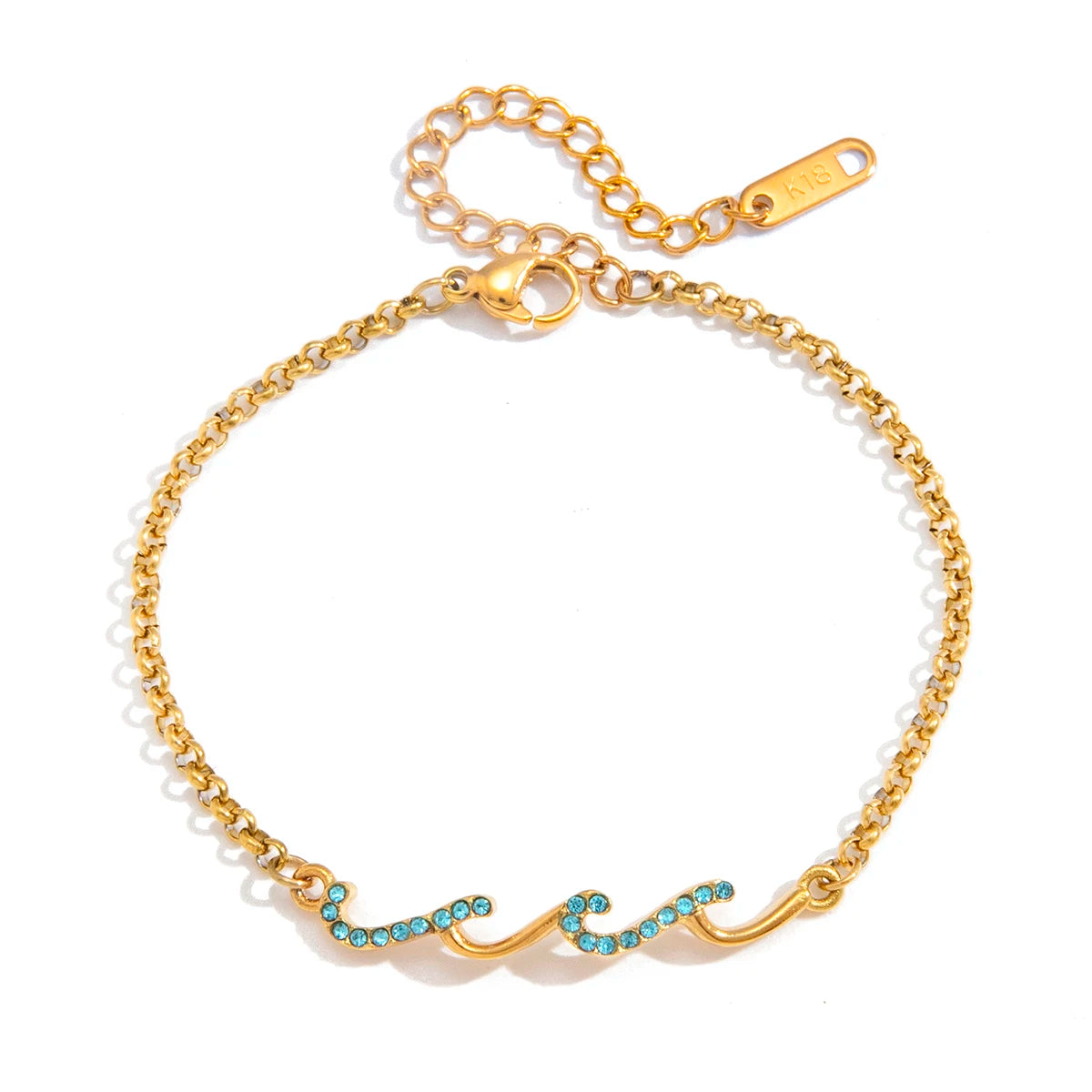 Blue Crystal Wave Bracelet