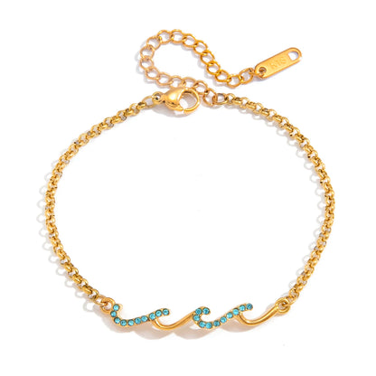 Blue Crystal Wave Bracelet