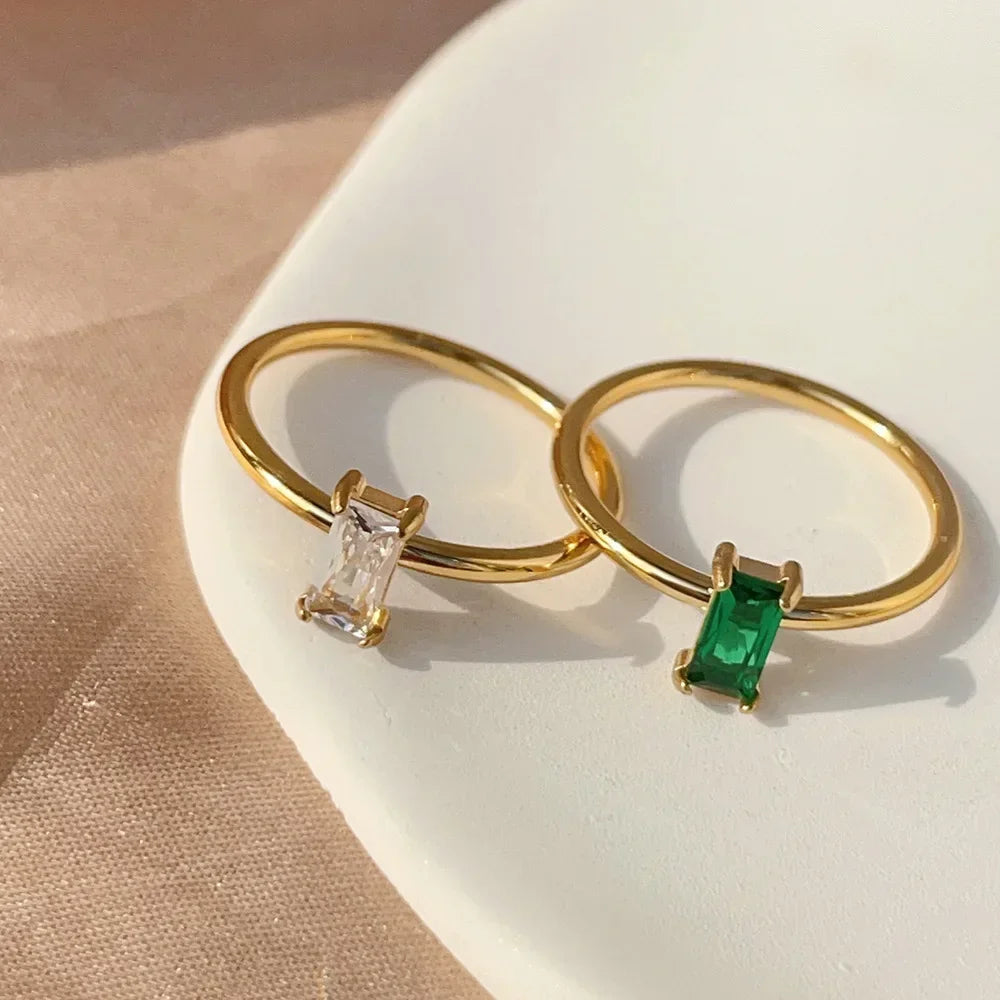 Zirconia Square Ring