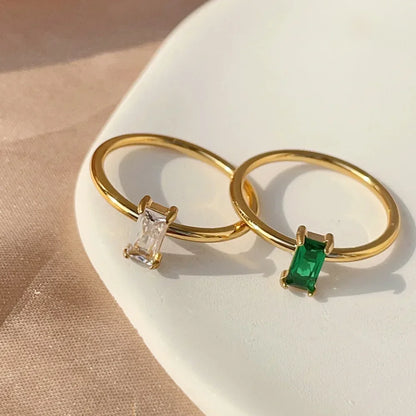 Zirconia Square Ring
