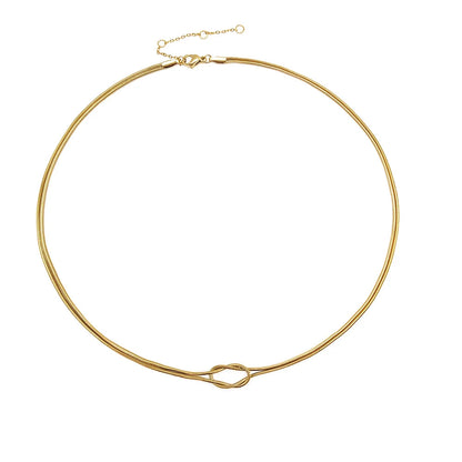 Knotted Snake Chain Necklace — 14K Gold Plated