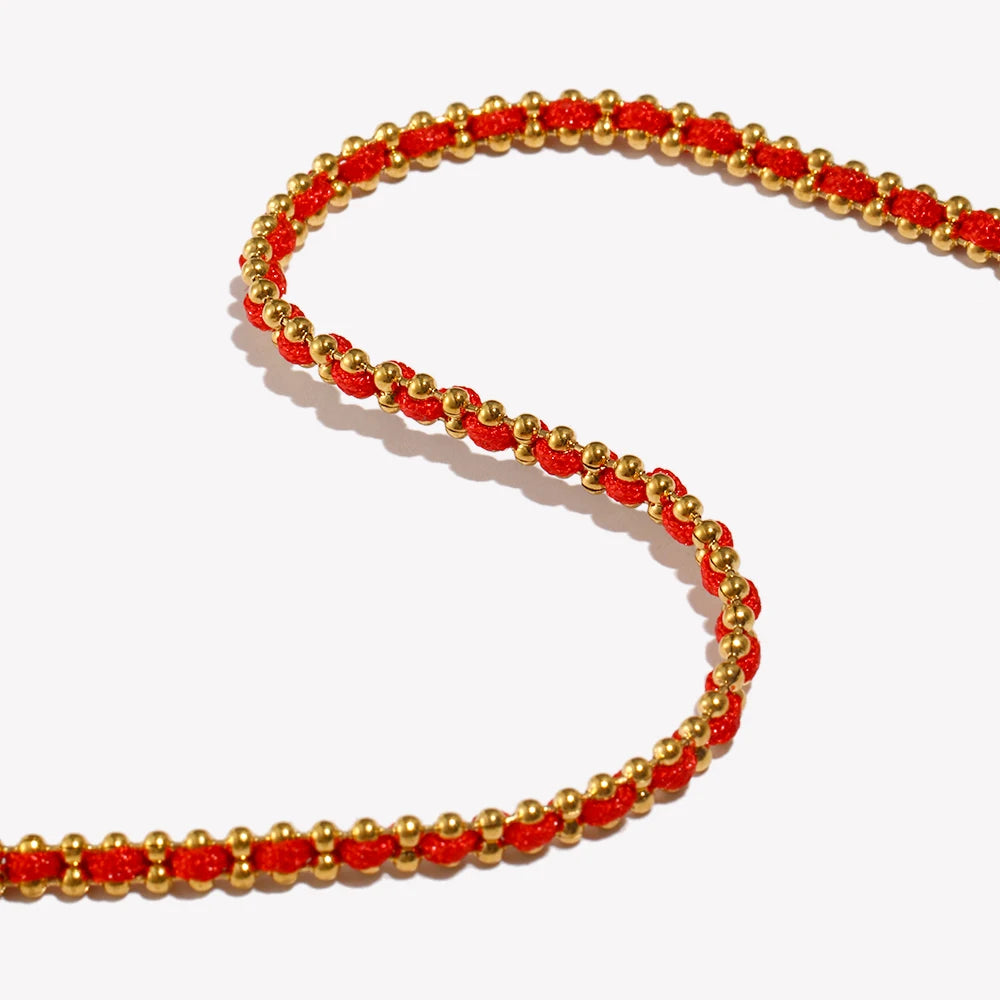 Lucky Red Rope Bracelet — 18K Gold Plated
