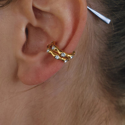 Wavy Rhinestone Earrings