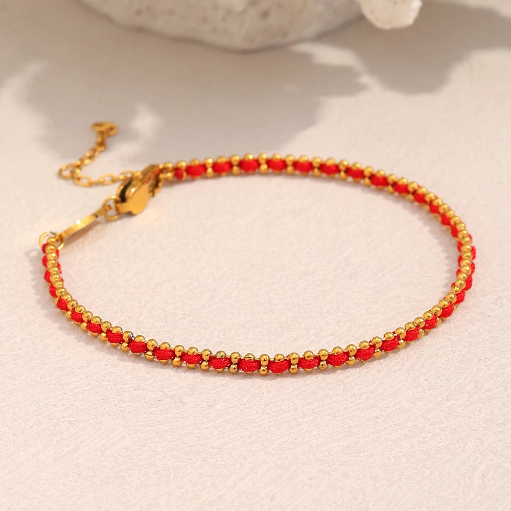 Lucky Red Rope Bracelet — 18K Gold Plated