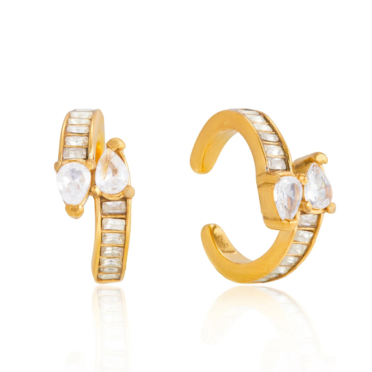 Wavy Rhinestone Earrings
