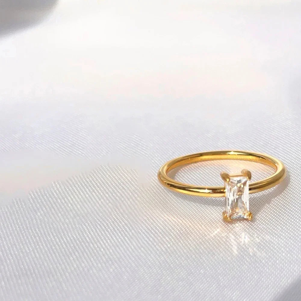 Zirconia Square Ring