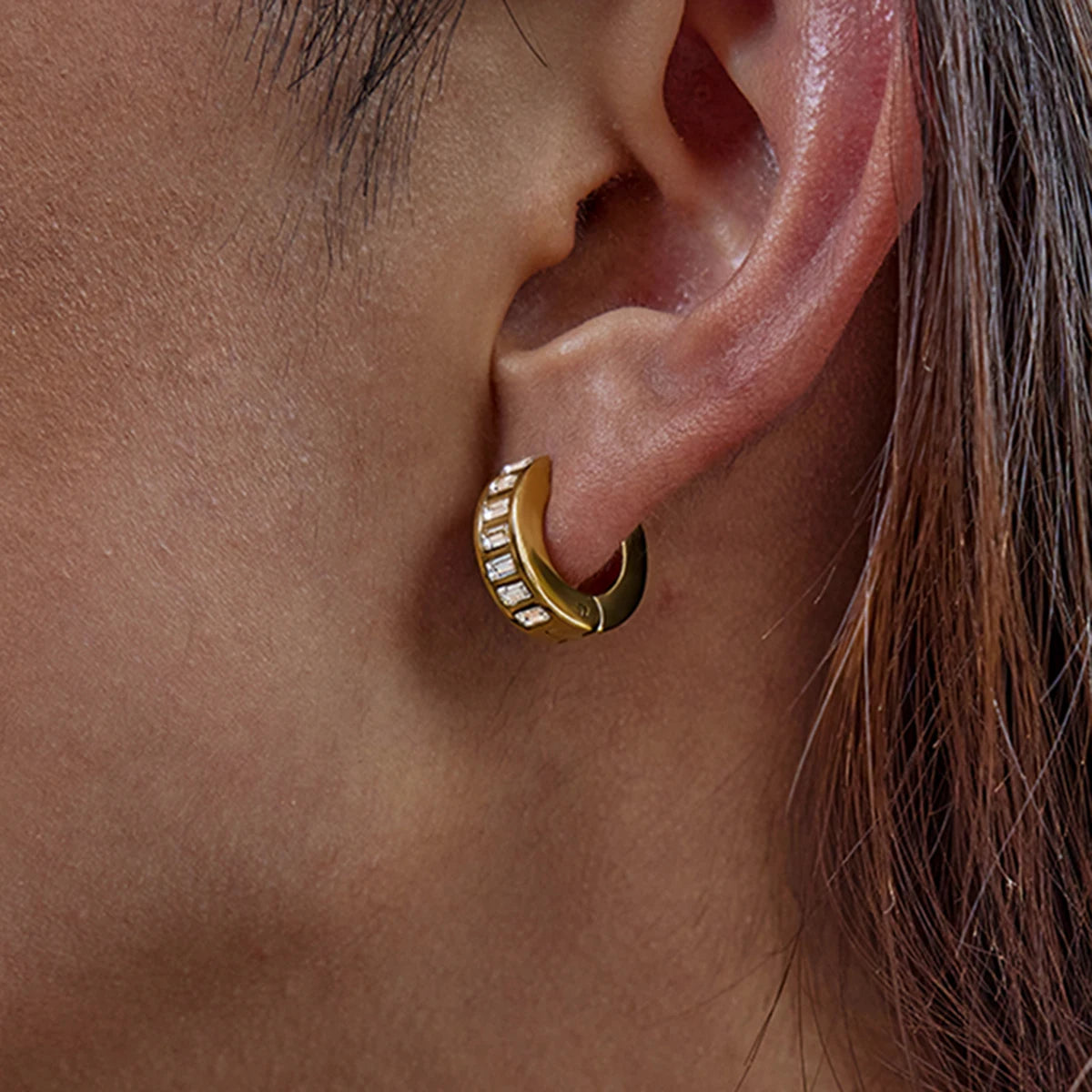 Rhinestone Hoop Earrings