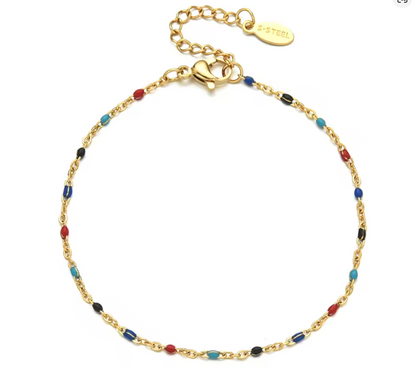 Coloured Link Chain Bracelet