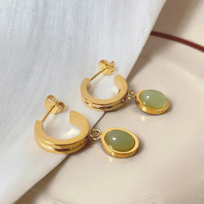 Green Aventurine Jewelry Set — 18K Gold Plated