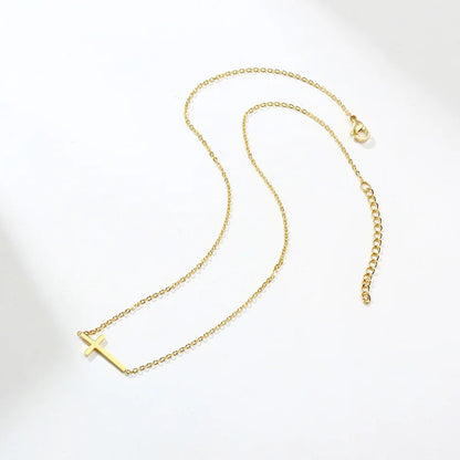Sideways Cross Necklace