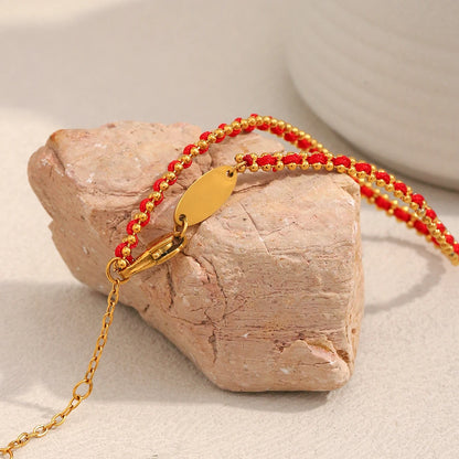 Lucky Red Rope Bracelet — 18K Gold Plated