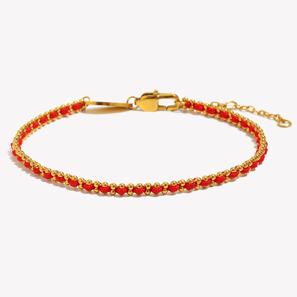 Lucky Red Rope Bracelet — 18K Gold Plated